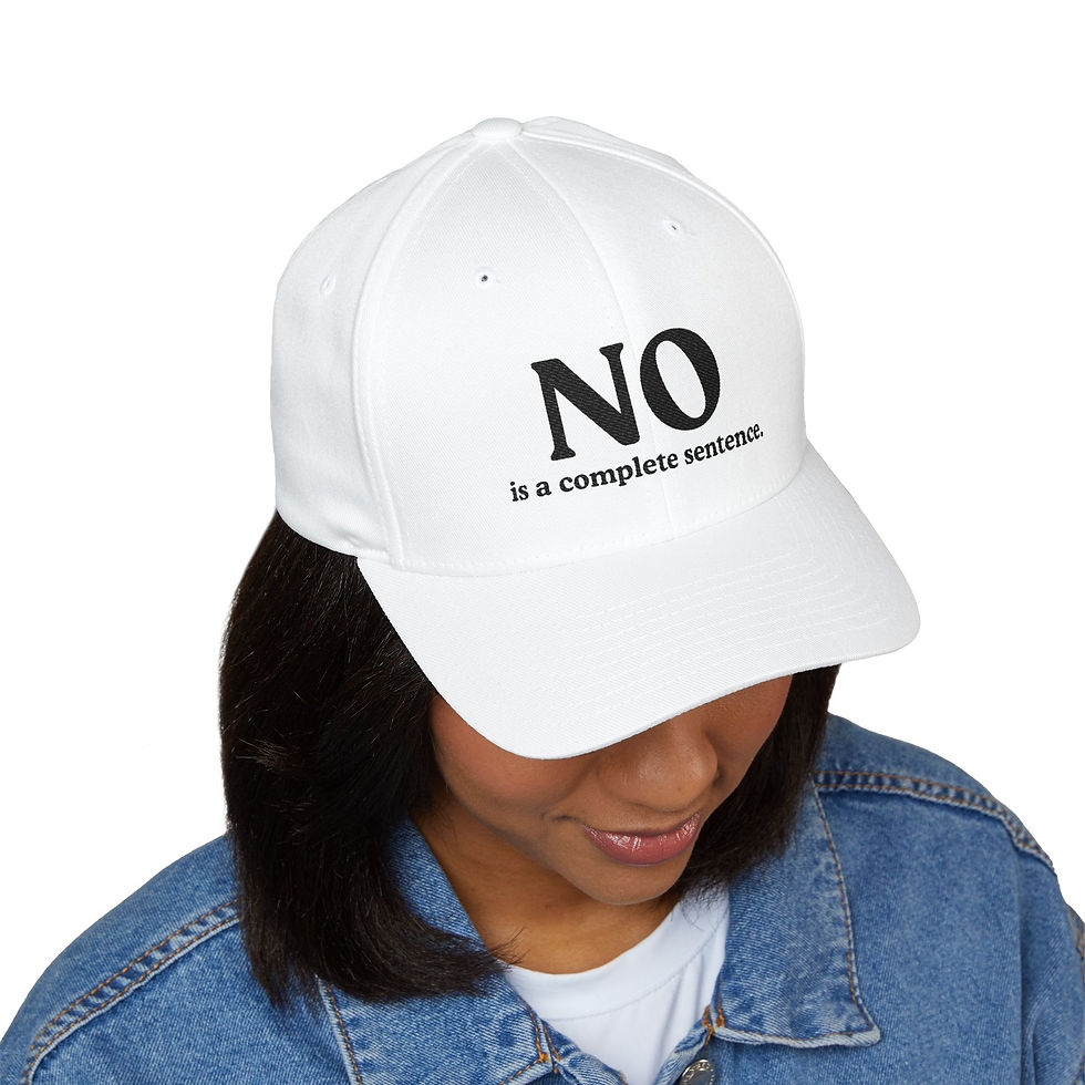 Thumbnail: No is a complete sentence, Closed-Back Structured Cap (Embroidery)