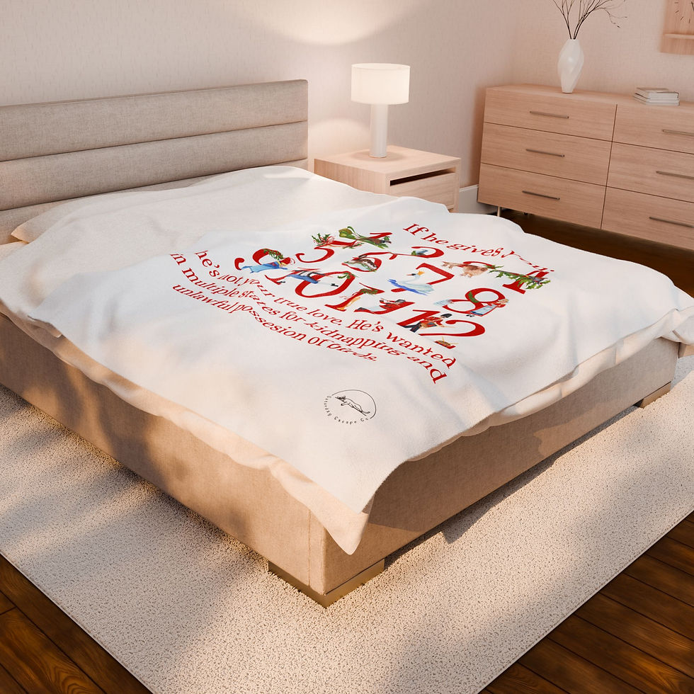 Thumbnail: 12 Days of Christmas, Funny Christmas Blanket, Velveteen Plush Throw