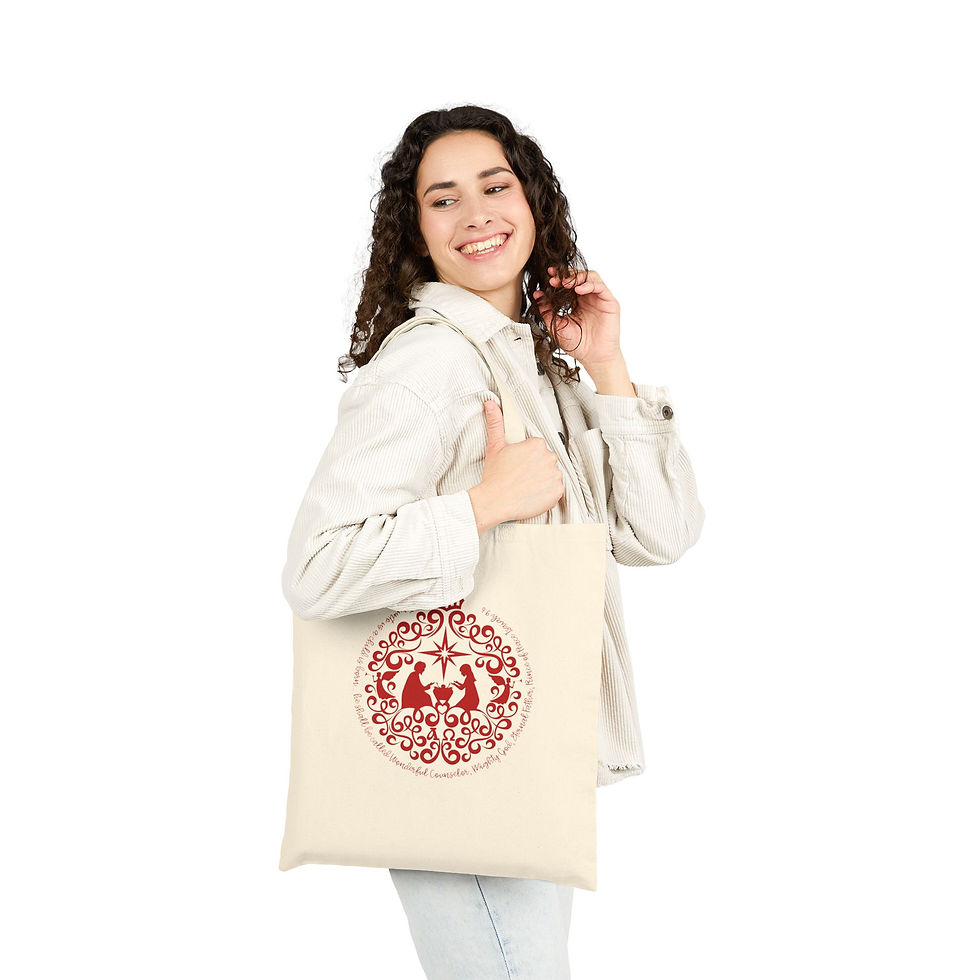 Thumbnail: Christmas Ornament With Verse Tote Bag, Eco-Friendly Shopping, Gift Bag