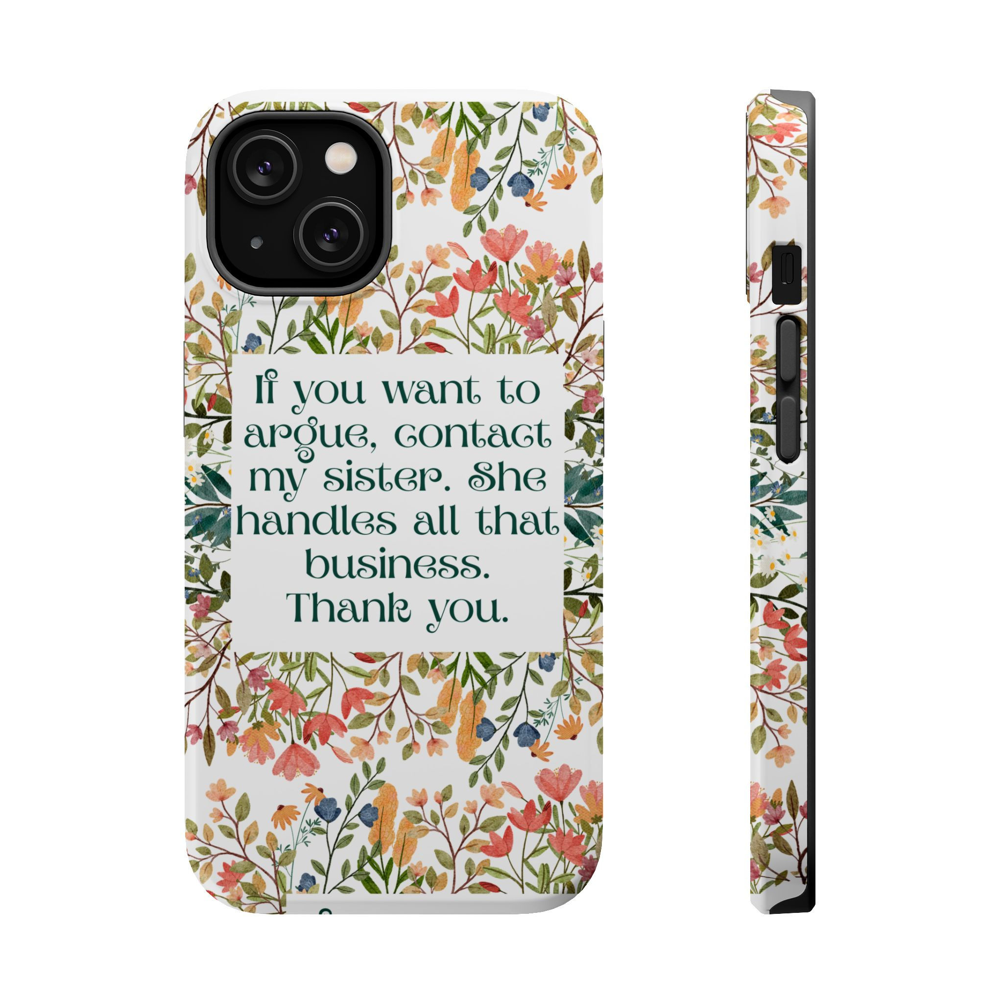 Magnetic Impact-Resistant Phone Case Sister Design, Durable Phone Protection