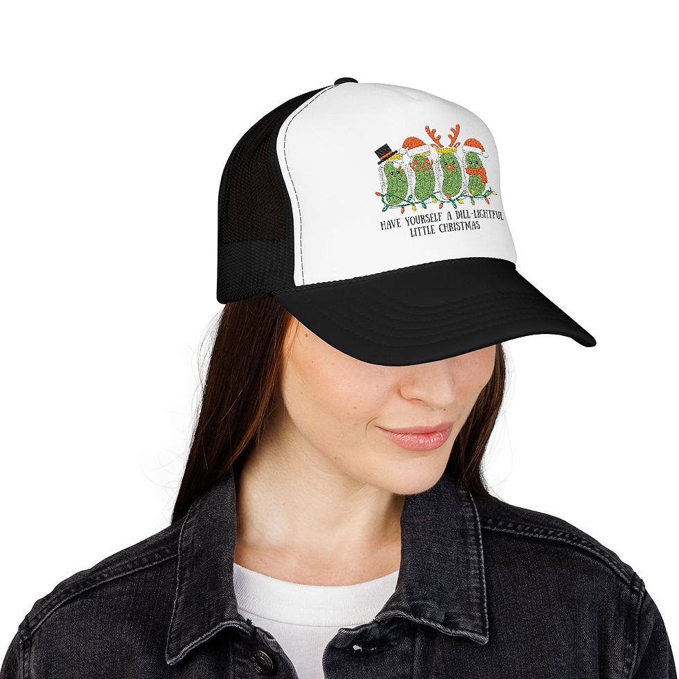 Thumbnail: Dill-Lightful Christmas Funny Hat, Foam Trucker Hat (Embroidery)