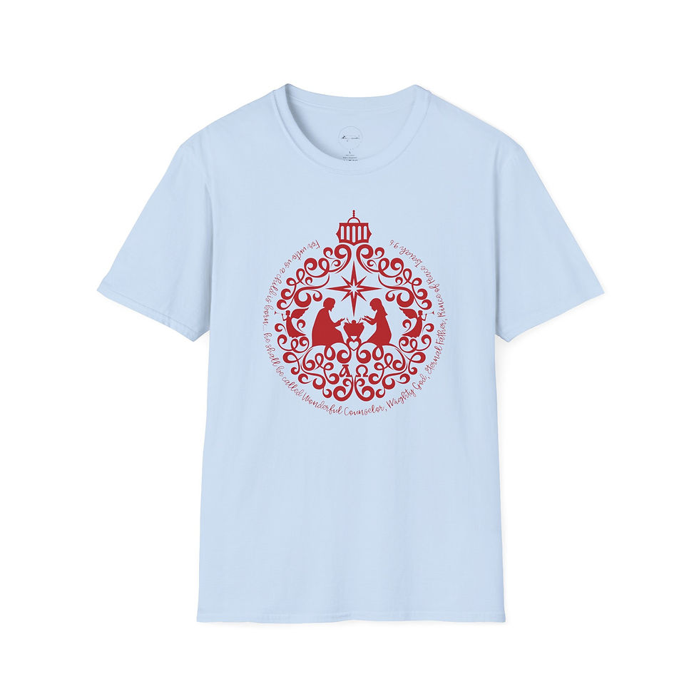 Thumbnail: Christmas Ornament With Isaiah Verse T-Shirt — Festive Unisex Christmas Tee