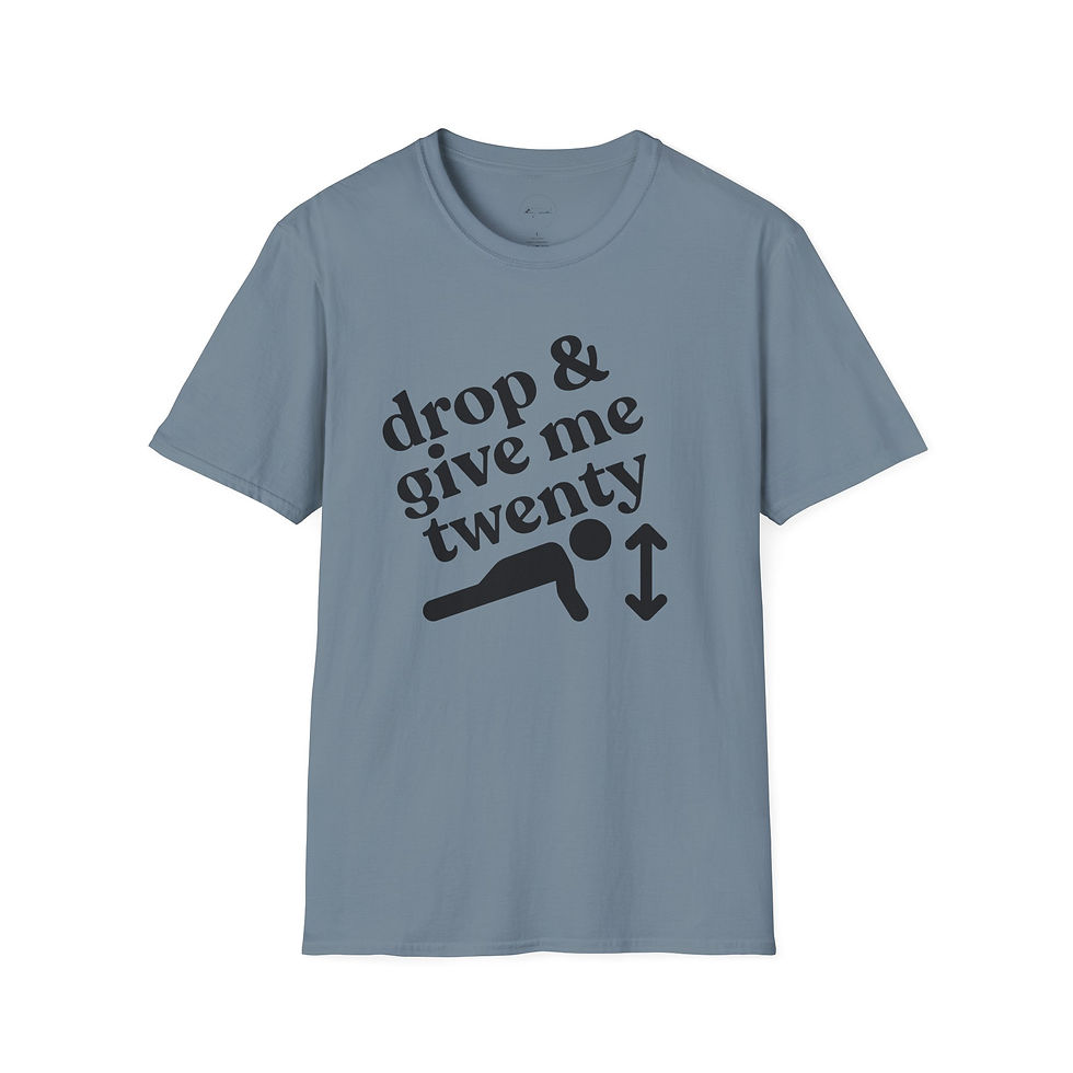 Thumbnail: Drop and Give Me Twenty Push-Up Workout Unisex T-Shirt, Fitness Tee