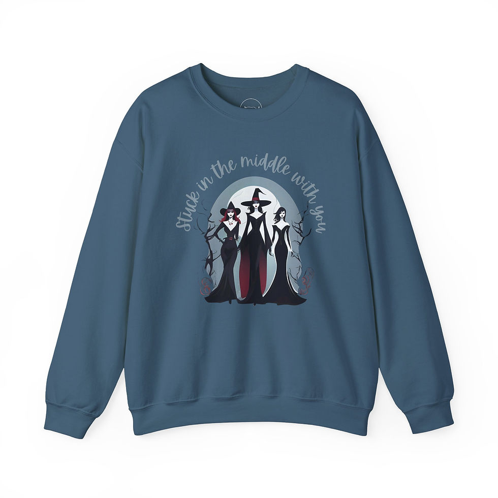 Thumbnail: Stuck In The Middle With You Witch Crewneck Sweatshirt, Fun Fall Wear, Cozy