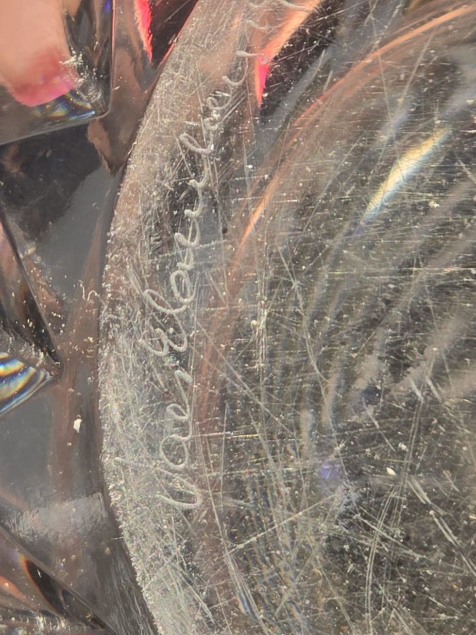 תמונה ממוזערת: אגרטל קריסטל Val Saint Lambert חתום צלול וכבד.