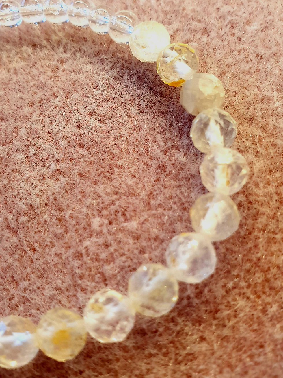 Miniaturbild: Bergkristall Armband mit Jaspis | Elastisches Edelsteinarmband