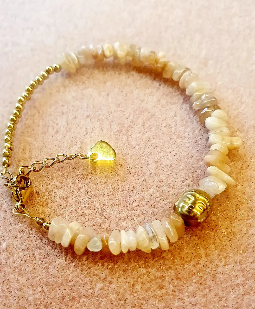 Miniaturbild: SUN | Armband aus Sunstone mit Buddha aus Hämatit