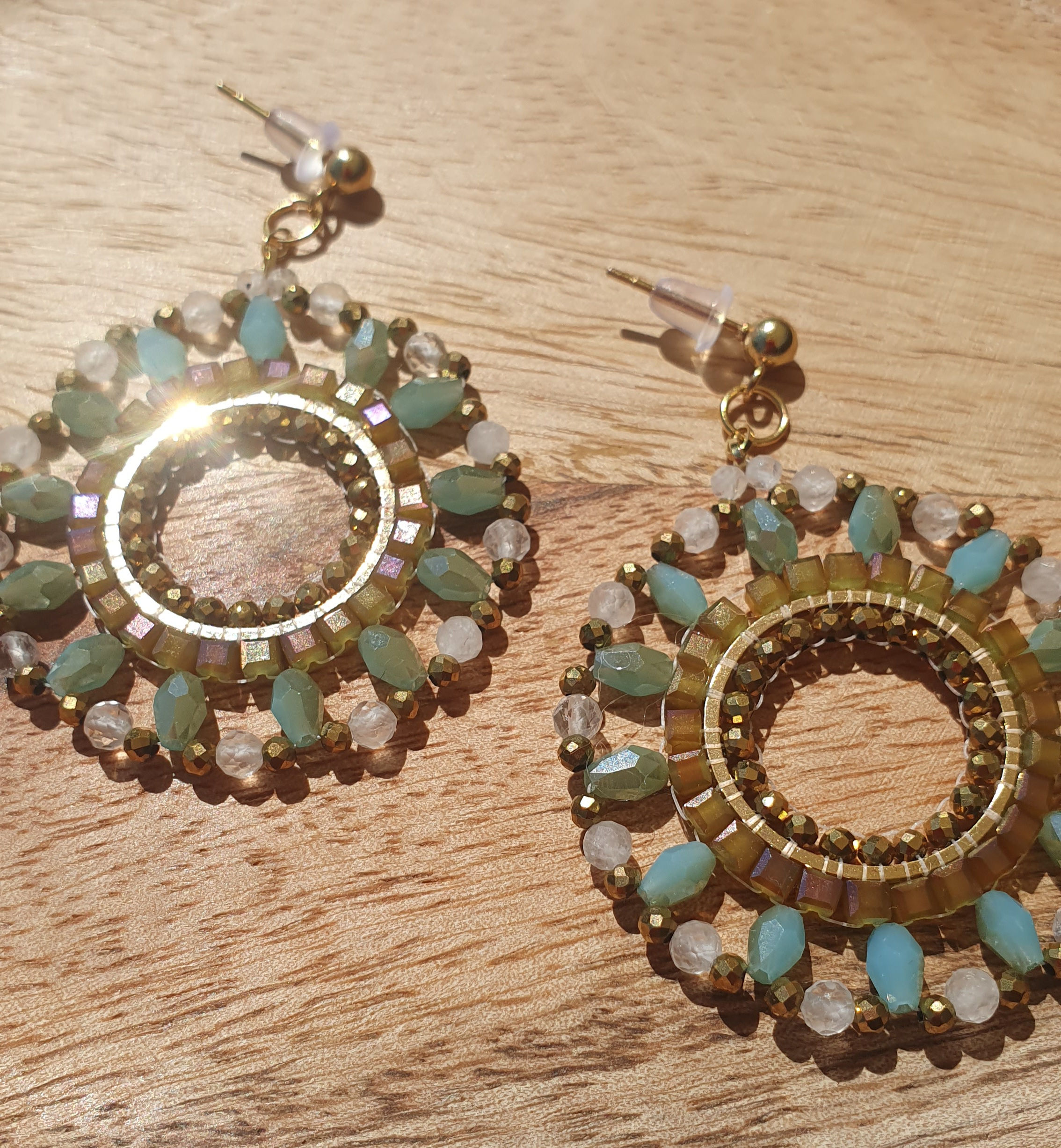 PIPPA | Ohrhänger | Hämatit | Bergkristall |Glasfacettenperlen