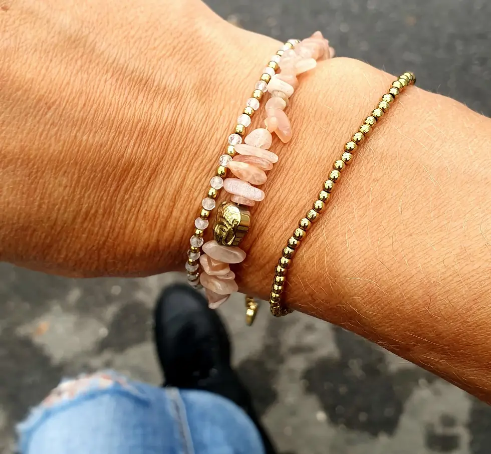 Miniaturbild: SUN | Armband aus Sunstone mit Buddha aus Hämatit