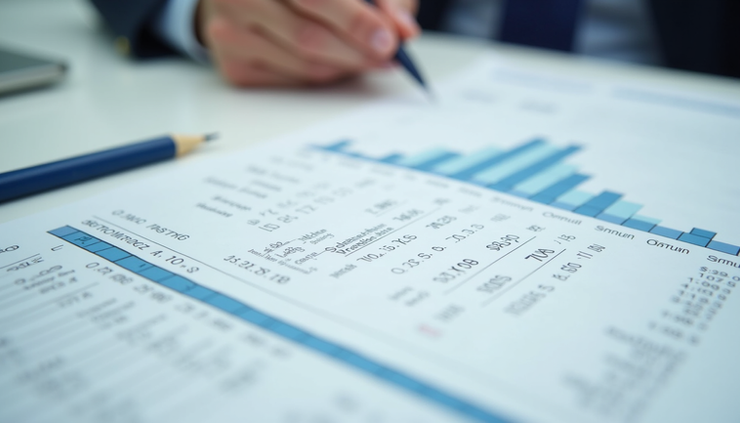 Close-up view of a cost report sheet with detailed figures and notes