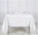 White 70” x 70” Square Polyester tablecloth rental