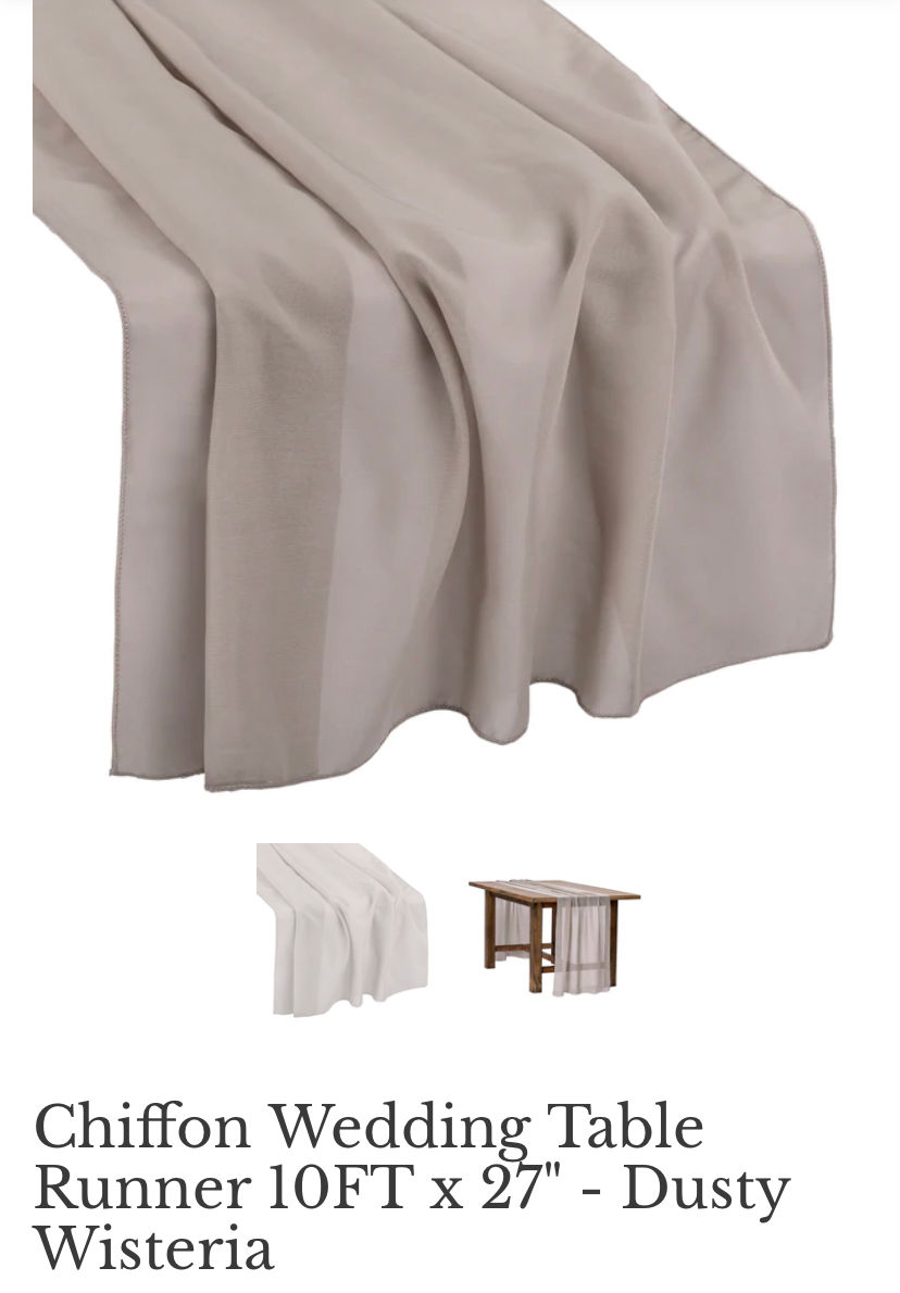 Thumbnail: Choose Color  Chiffon Table Runners 10’L x 27”W