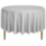Silver 90" Round Polyester tablecloth for rent