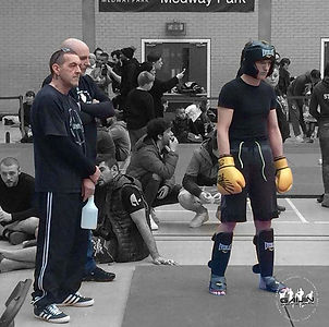 Gaijin MMA fighter Tyler Hopkins with his coaches ahead of his K1 fight