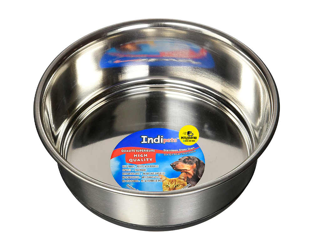 INDIPETS BOWL PLATO DE ACERO INOXIDABLE PARA PERROS