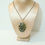 Thumbnail: Glitter Blue Natural Sun Stone Wire Wrapped Necklace Pendant