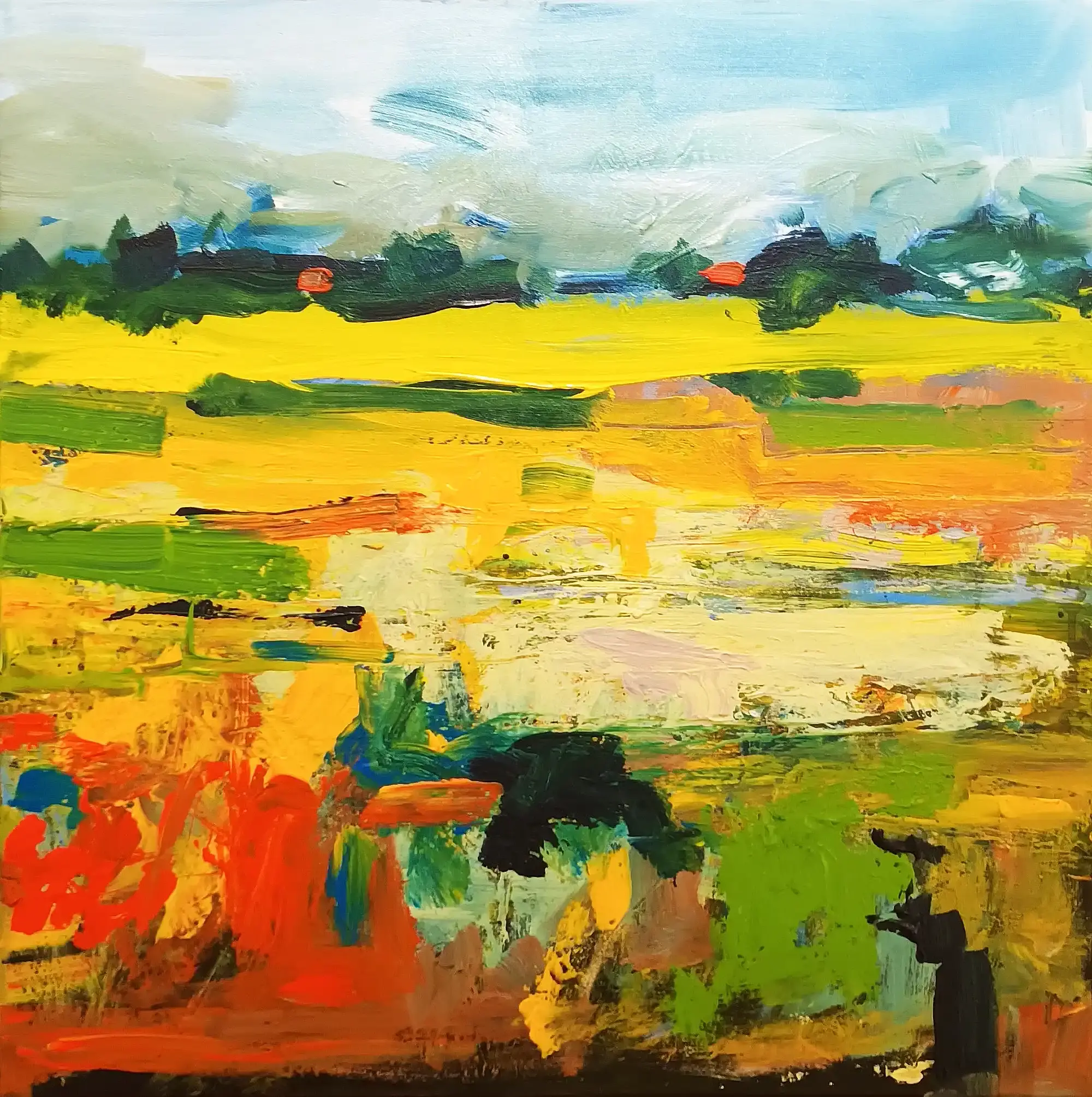 Summer polder landscape painting