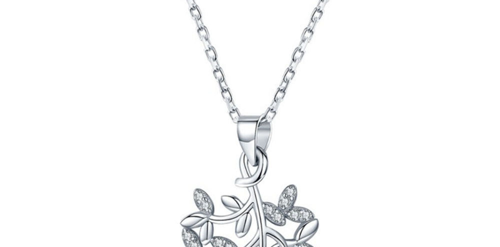 925 Sterling Silver Leaves Pattern Brief Pendant Necklaces for Women