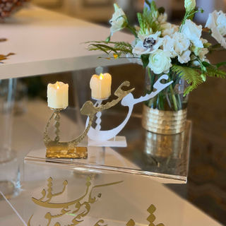 Luxury Sofreh Aghd in San Francisco with white décor, silver accents, glass base elements, and elegant ceremony styling