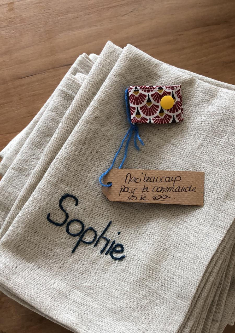 Miniature : Serviette de table en lin - Personnalisable