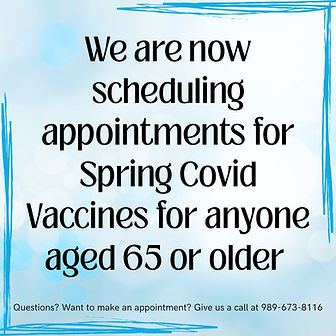 Scheduling spring COVID vaccines for 65 and older.