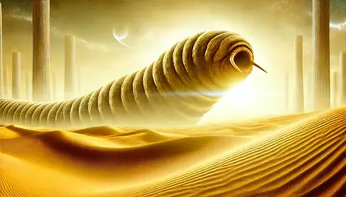 DALL·E 2024-12-03 17.04.24 - A majestic depiction of Shai-Hulud, the giant sandworm from t
