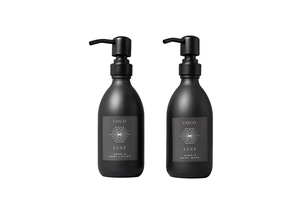 Thumbnail: black pump hand and body refill duo