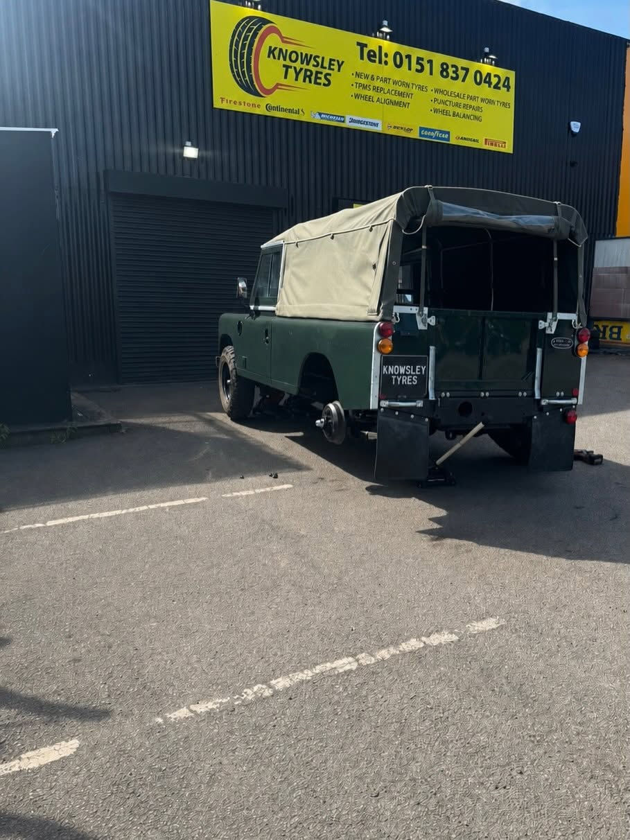 Land Rover at the garage