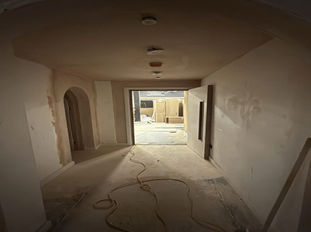 freshly plastered hallway