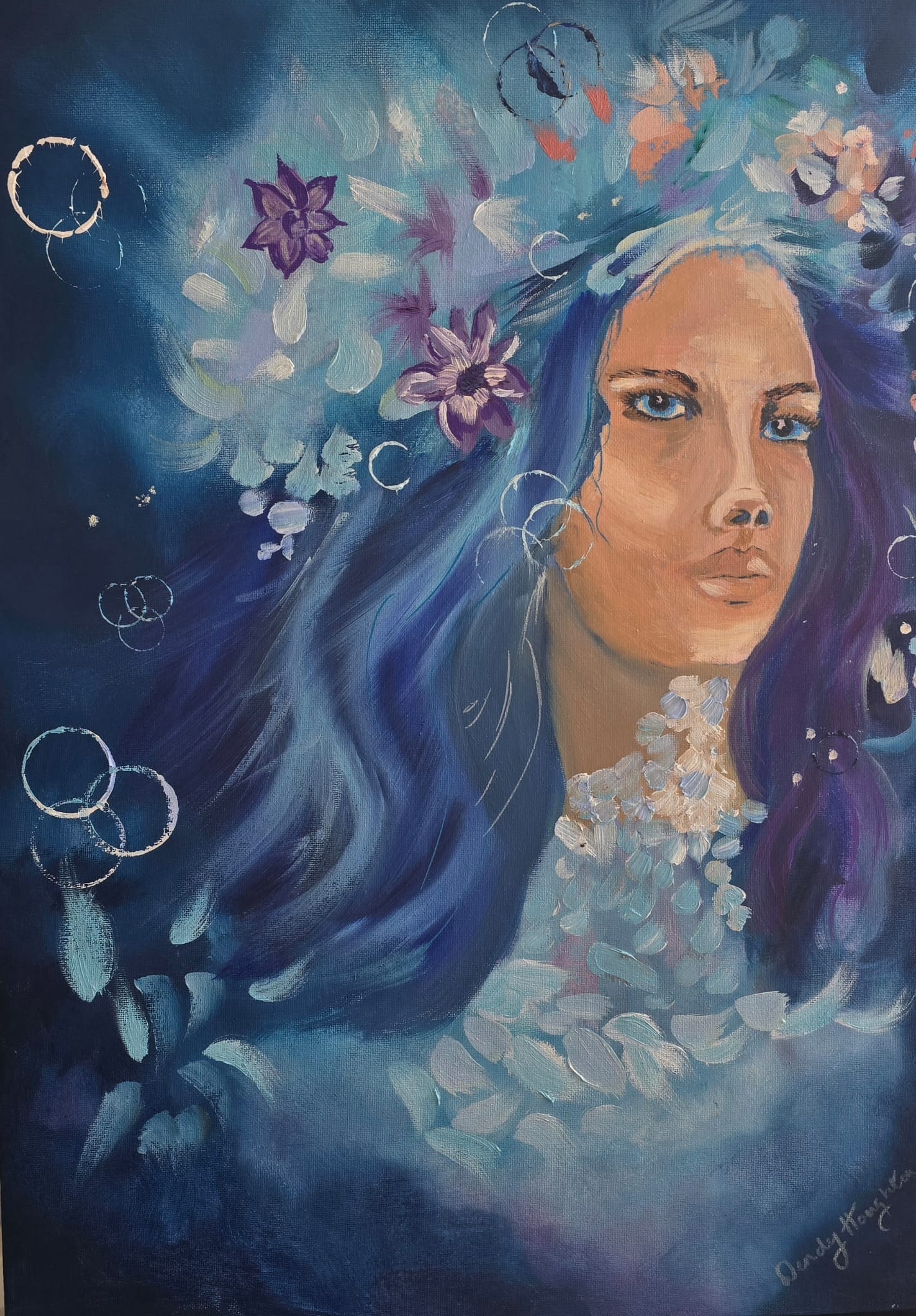 Titania, Queen of the Fairies - original mixed media painting by Wendy Houghton