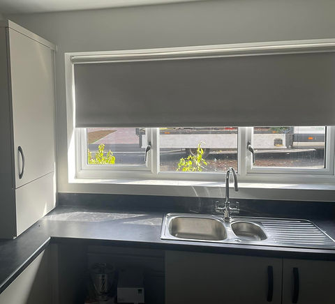 Roller blind in a kitchen