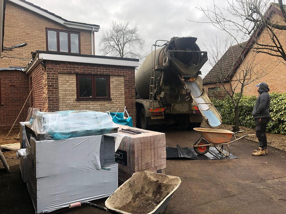 Cement being delivered for the project