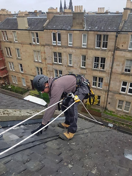 aerial worker on a new roof