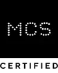 MCS CERTIFIED logo, white letters on a black background, M&F Group (Scotland) Ltd