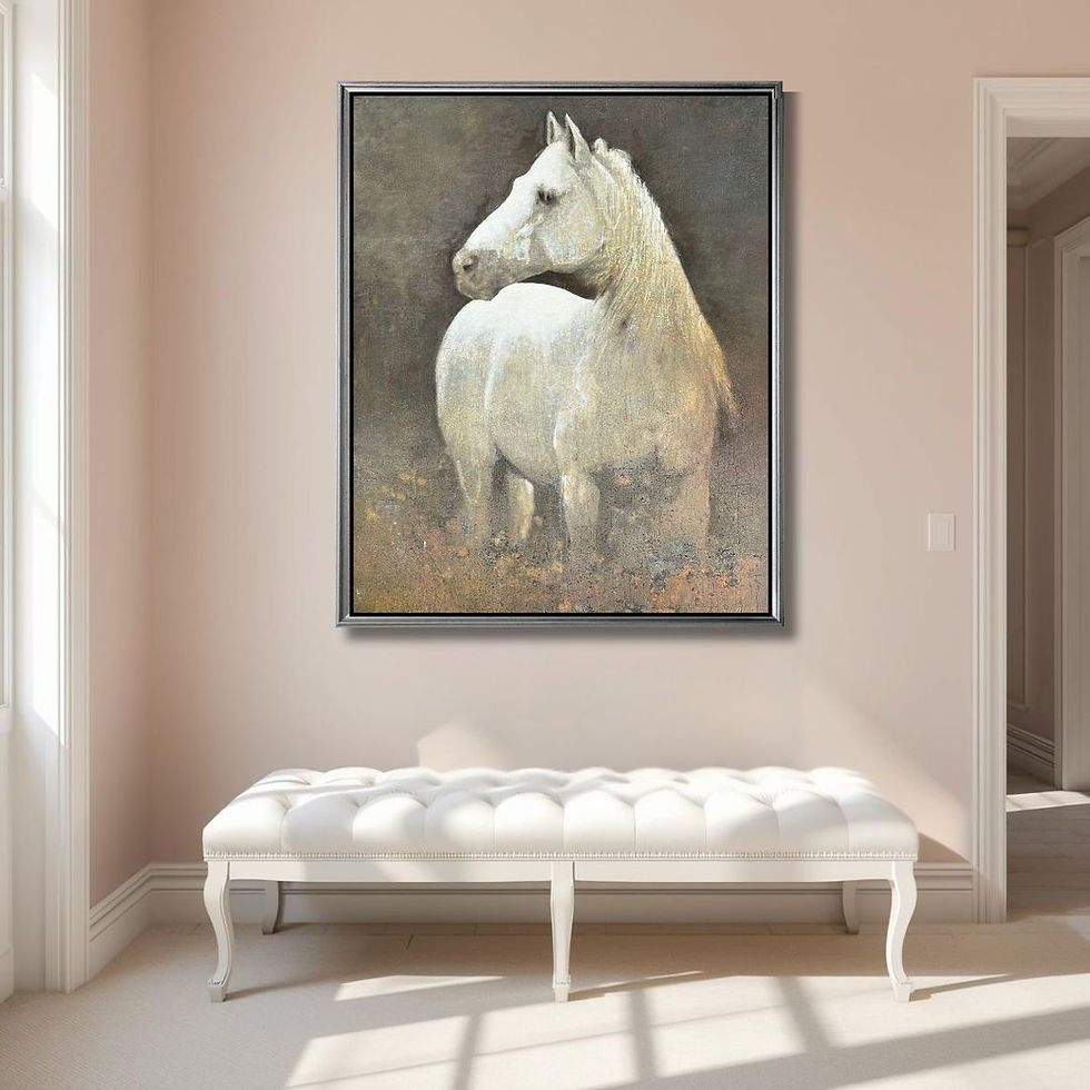 White horse looking to the side