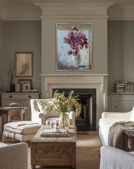 Purple flowers in vase
