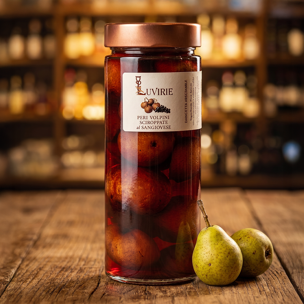 Peras Volpinas en Almíbar con Sangiovese
