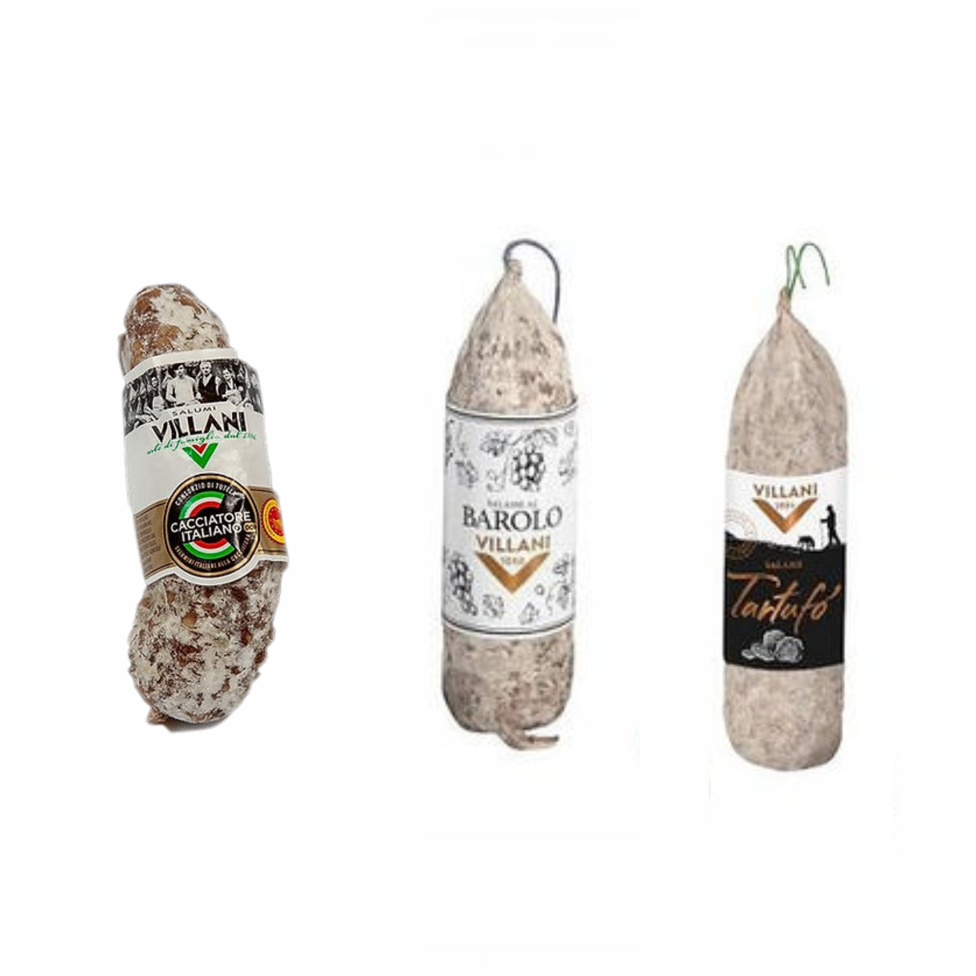 Selezione di Salamini: Cacciatore italiano DOP, Tartufo, Barolo