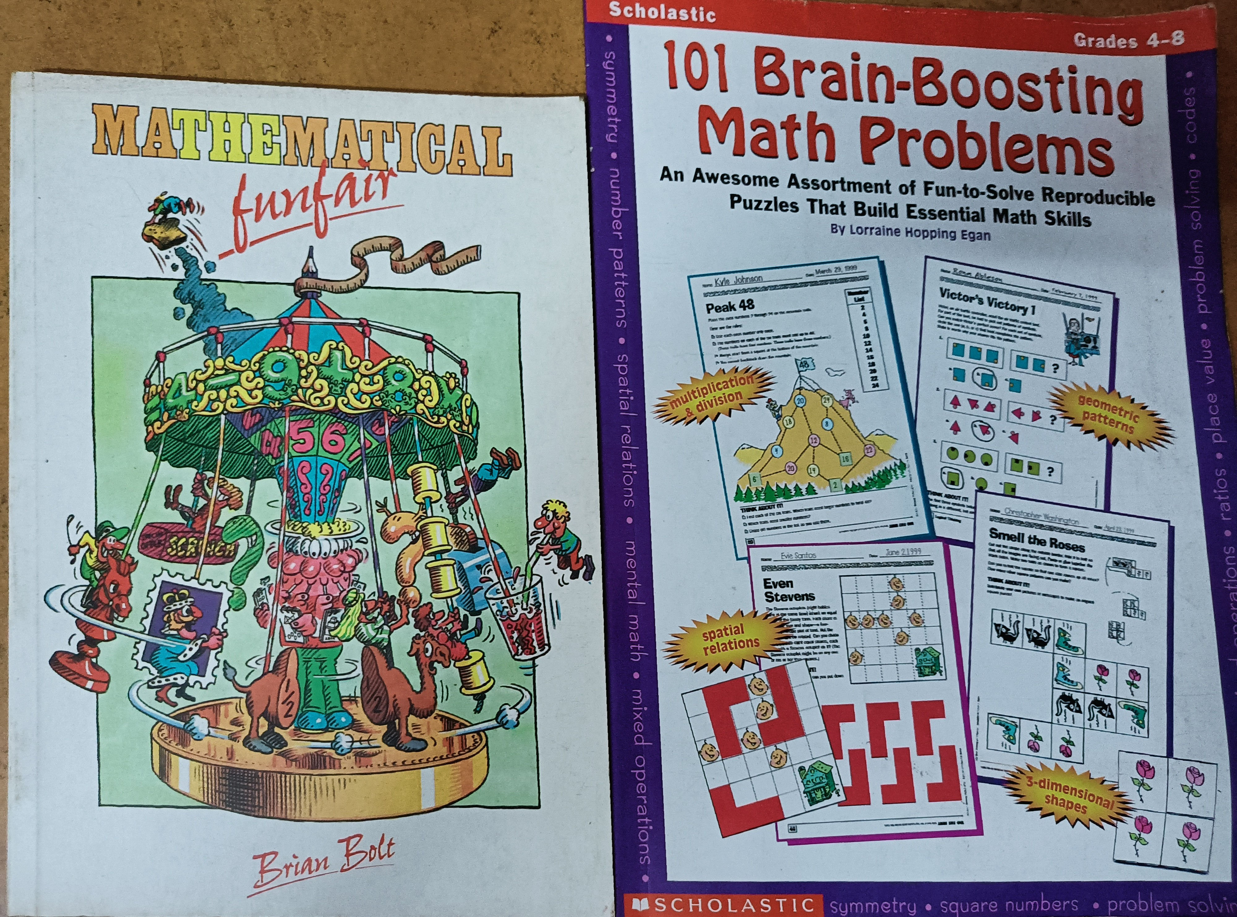 Set of 2 books Mathematical fun fair , 101 brain-boosting problems
