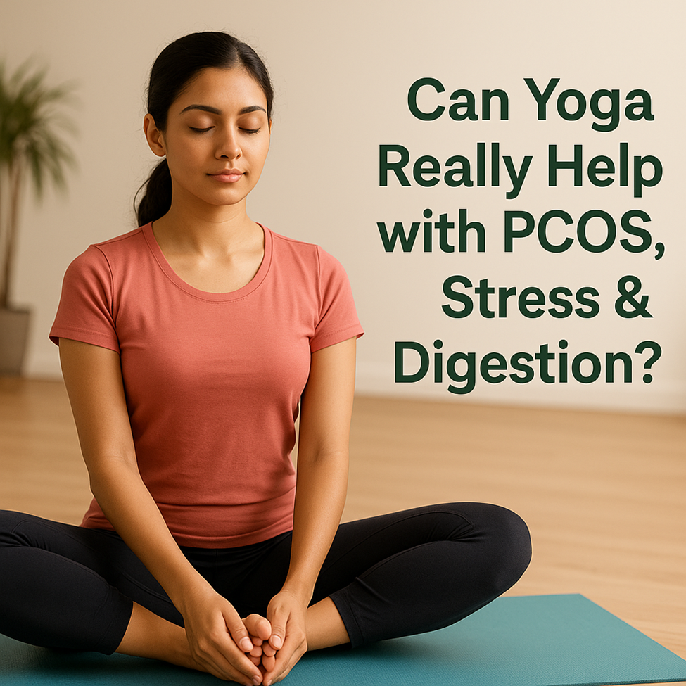 Yoga pose for natural healing of PCOS, stress and digestion at Patanjali Wellness Indirapuram.