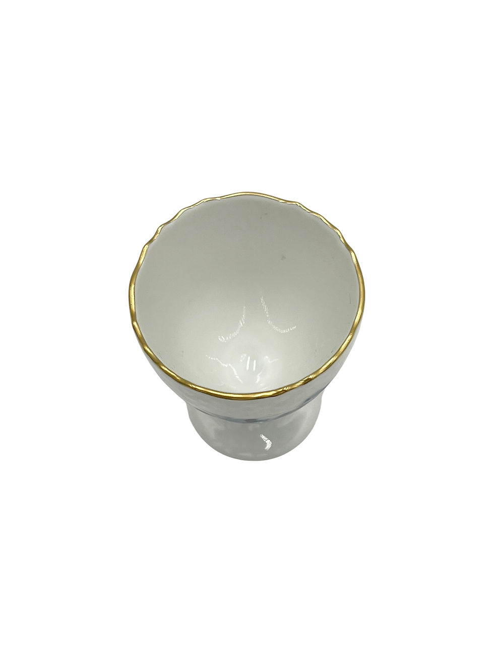 Thumbnail: Nr: 10/1568 - Æggebæger med guld - Blå Blomst Svejfet Royal Copenhagen RC