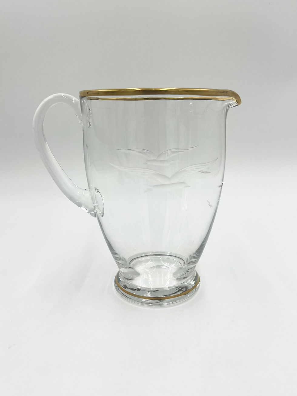 Miniaturebillede: Sjælden kande Måge med guld - Lyngby Glasværk