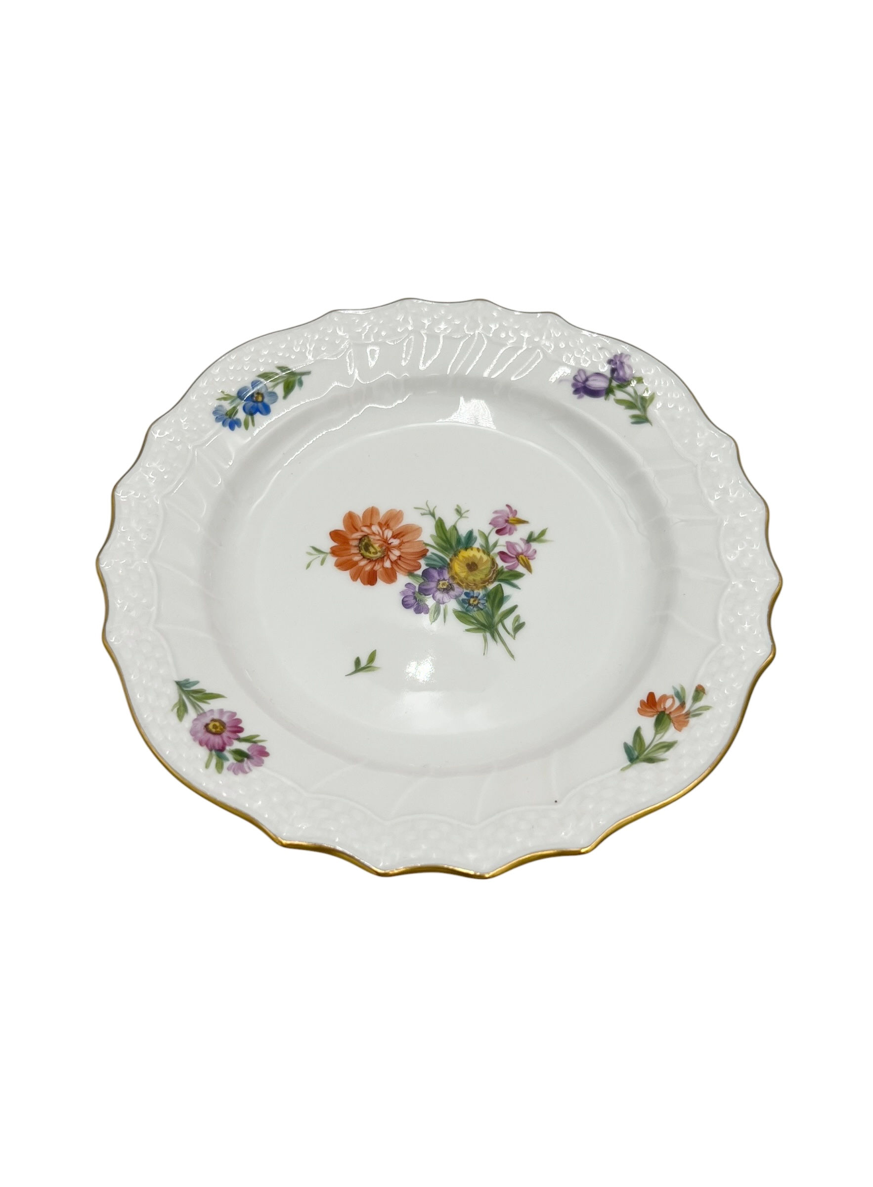 Nr: 493/1625 - Stor kagetallerken - Saksisk Blomst Royal Copenhagen RC