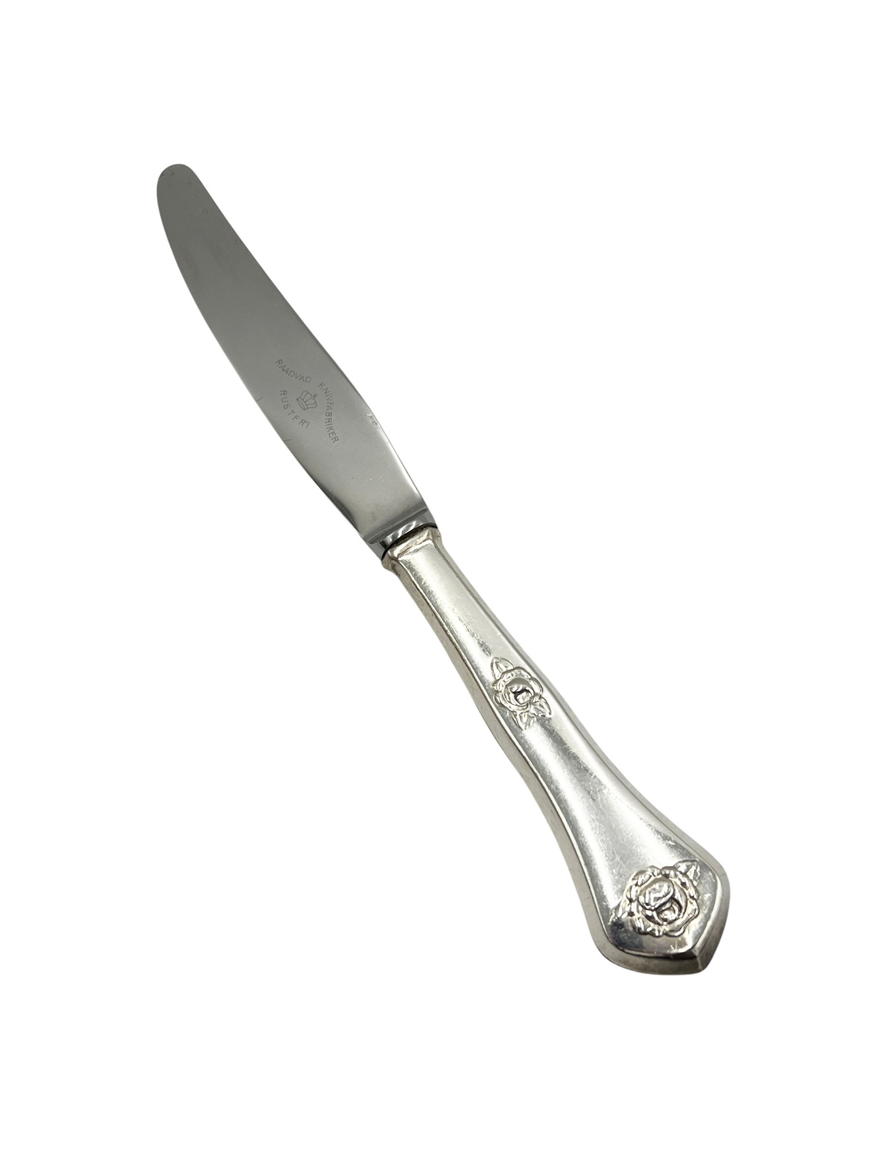 Middagskniv - Rosen bestik - Tretårnet sølv 830s