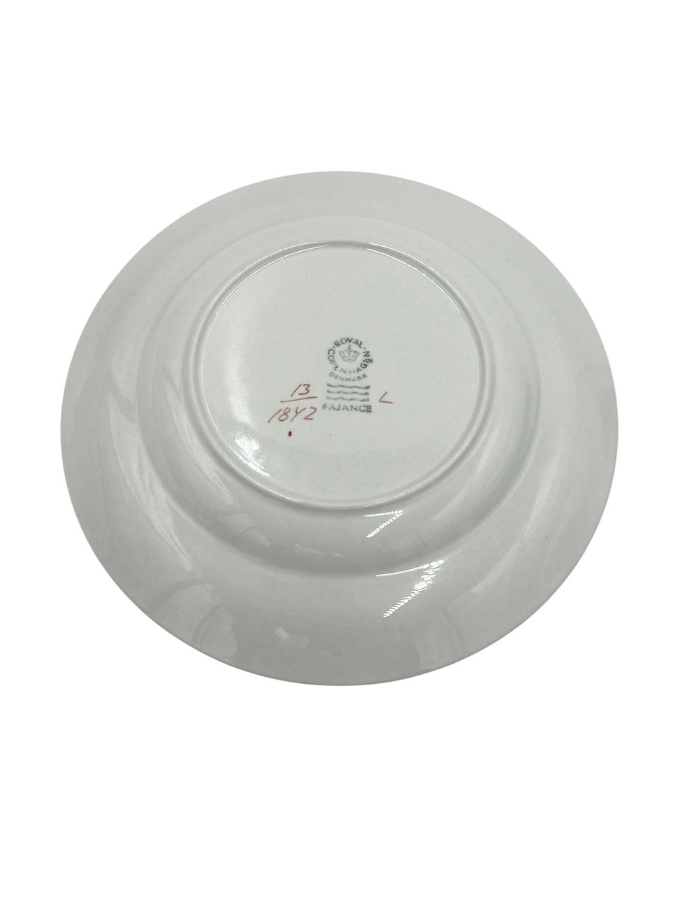 Thumbnail: Nr: 13/1842 - Stor kagetallerken - Rød Tranquebar Royal Copenhagen RC