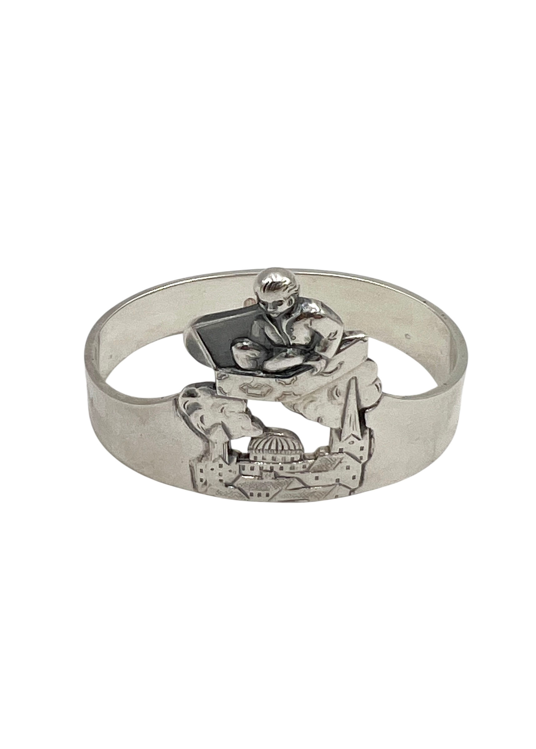 H. C. Andersen Eventyr Servietring - Den flyvende Kuffert barne - Sølv 830s