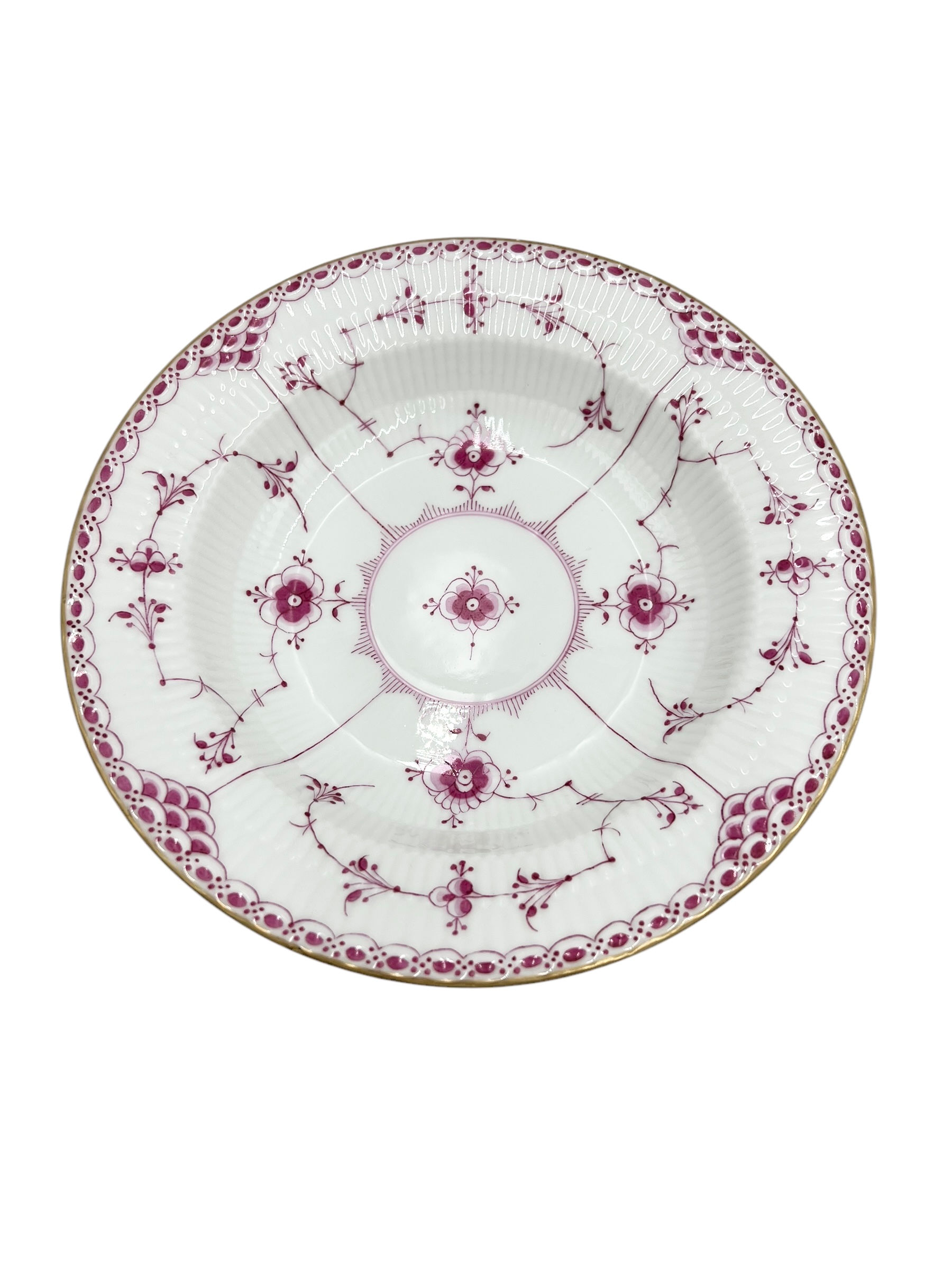 Nr: 2/566 - Dyb tallerken - Purpur Halvblonde Royal Copenhagen RC