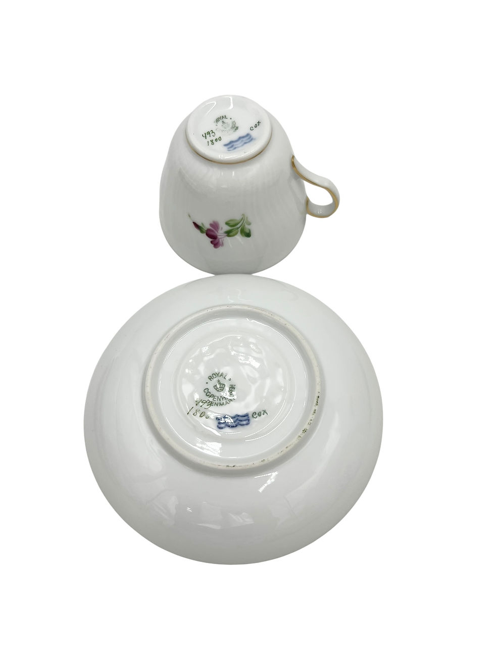 Miniaturebillede: Nr: 493/1800 - Kaffekop - Saksisk Blomst Royal Copenhagen RC