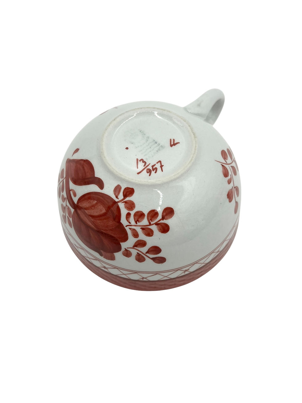 Miniaturebillede: Nr: 13/957 - Sjælden Tekop - Rød Tranquebar Royal Copenhagen RC