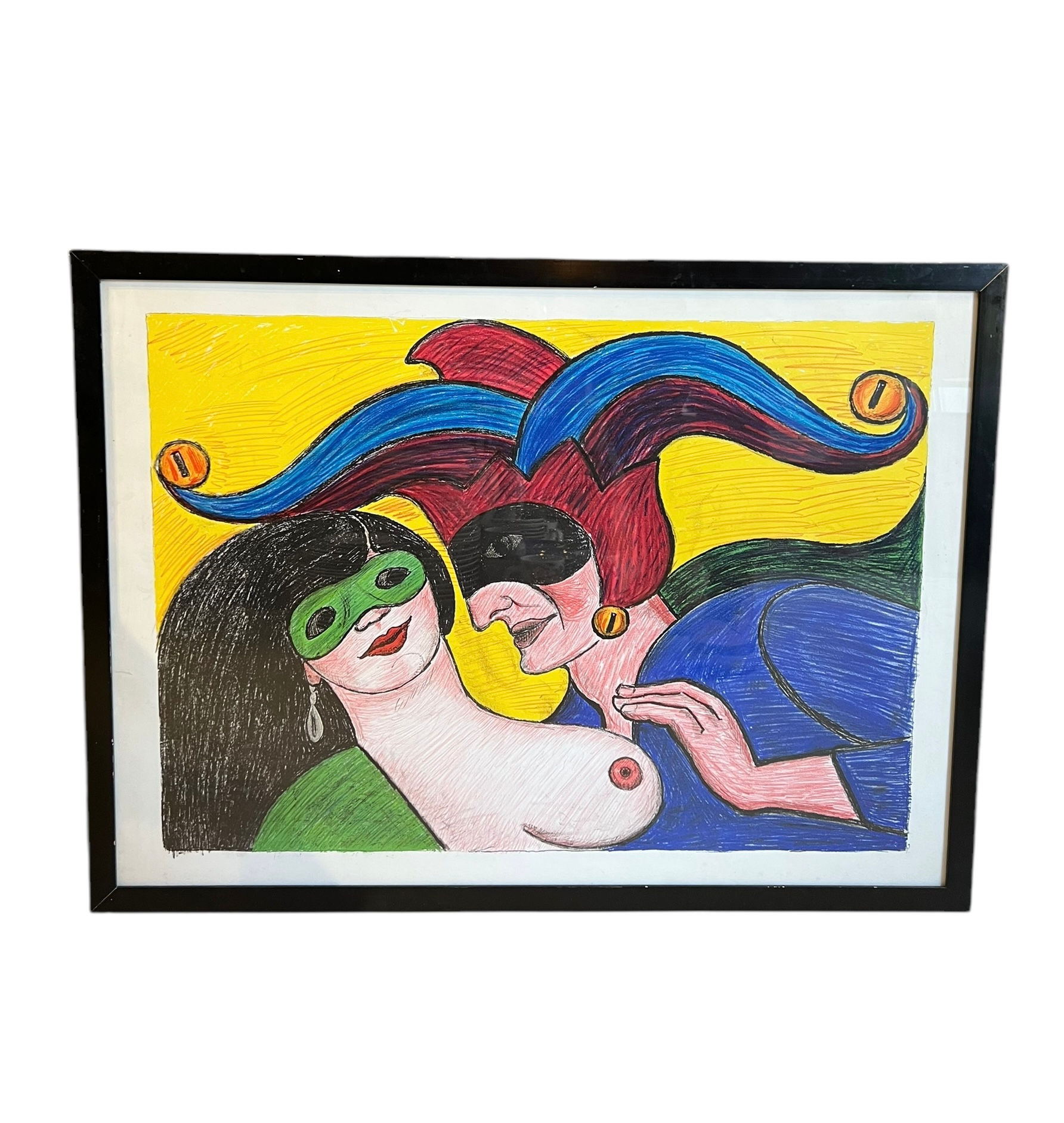 "Maskerade" Tryk - Henry Heerup